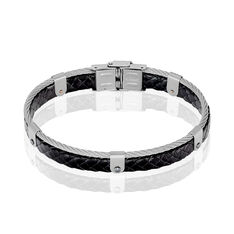 Bracelet Acier Cable Acier Cuir Tresse Liens