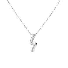 Collier Melina Or Blanc Diamant Vrille