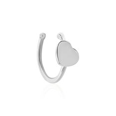 Boucles D'Oreilles Argent Rhodie Pierine Puce C?Ur