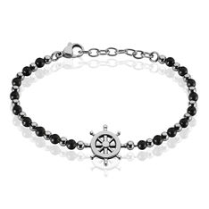 Bracelet Acier Gouvernail Acier Multi Onyx