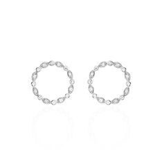 Boucles D'Oreilles Or Blanc Elandine Puce