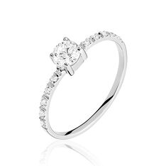 Solitaire Or Blanc Oxyde