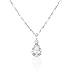 Collier Argent Rhodie Elisa Goutte Oxyde