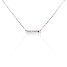 Collier Marti Argent Plaque Ecriture