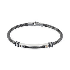 Bracelet Jourdan Acier Cable Noir Vis Or