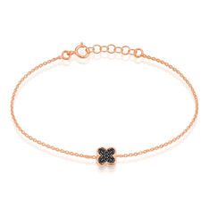 Bracelet Argent Rose Kathrine Trefle A Quatre Feuille Oxyde