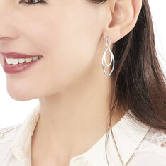 Boucles D'Oreilles Argent Rhodie Ovale