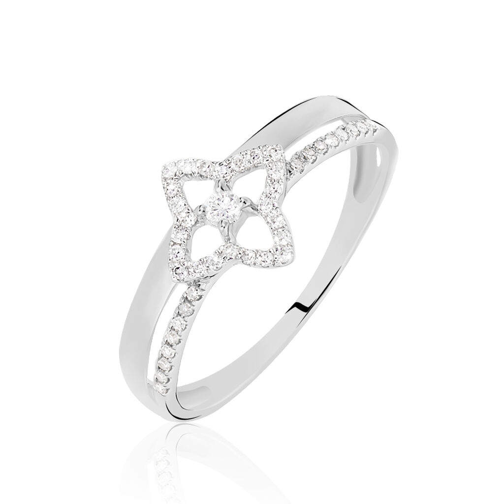 Bague Andreline Or Blanc Trefle Diamants B3dfbdw30jj Marc