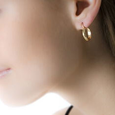 Creoles Or Jaune Ananas Demi Jonc Ovales