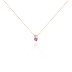Collier Or Rose Chloe C?Ur Amethyste - Colliers Femme | Marc Orian