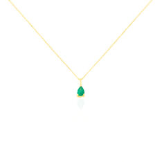 Collier Or Jaune Poire Emeraude