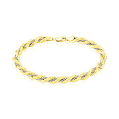 Bracelet Or Bicolore Maille Corde Venitienne