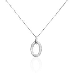 Collier Anastasia Or Blanc Oval Oxydes