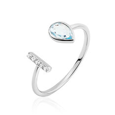Bague Or Blanc Topaze Oxydes