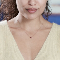 Collier Or Rose Alionka Solitaire Rhodolite Ovale - Colliers Femme | Marc Orian