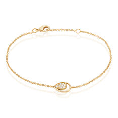 Bracelet Plaque Or Et Oxyde