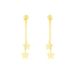 Boucles D'Oreilles Or Jaune Etoiles