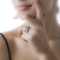 Bague Argent Rhodie Large Oxyde