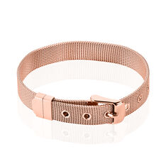 Bracelet Acier Rose Maille Milanaise