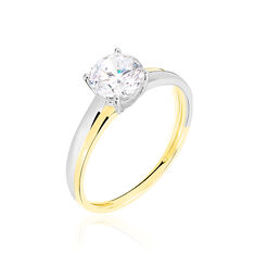 Bague Solitaire Beatriz Or Bicolore