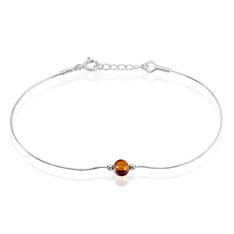 Bracelet Argent Boule Ambre