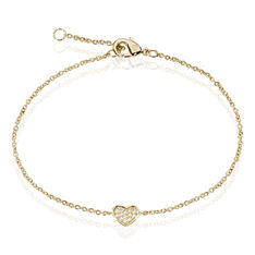 Bracelet Plaque Or Et Oxyde