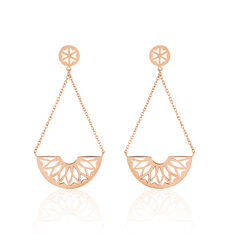 Boucles D'Oreilles Acier Rose Demi Rosaces