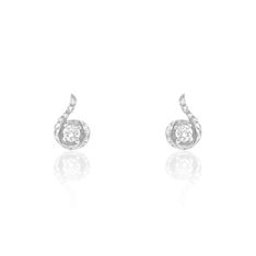Boucles D'Oreilles Or Blanc Diamants