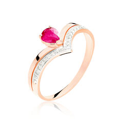 Bague Gaelle Or Rose Rubis