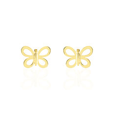 Boucles D'Oreilles Or Jaune Papillons