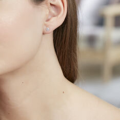 Boucles D'Oreilles Argent Puce Oxyde