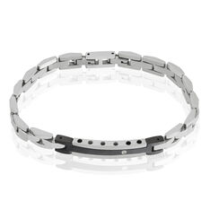 Bracelet Acier Plaque Bicolore