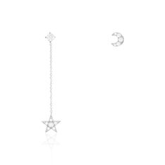 Boucles D'Oreilles Or Blanc Eden Oxyde