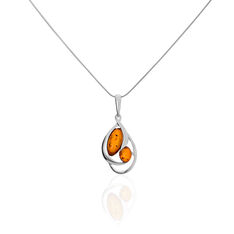 Collier Argent Ambre Motif Double - Colliers Femme | Marc Orian