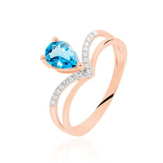 Bague London Blue Or Rose Et Topaze