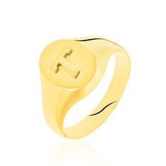 Chevaliere Or Jaune Ovale