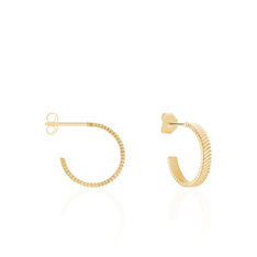 Creoles Plaque Or Adelaide Effet Strie