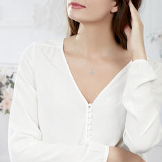 Collier Or Blanc Et Topaze - Colliers Femme | Marc Orian