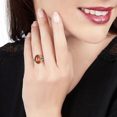 Bague Argent Ambre