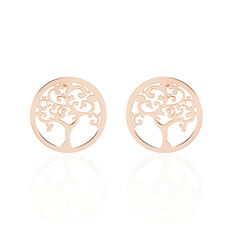 Boucles D'Oreilles Argent Rose Puce Arbre De Vie