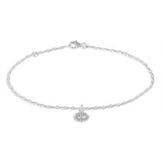 Chaine De Cheville Argent Rhodie Breloque