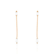 Boucles D'Oreilles Argent Rose Orida Pendante Oxyde