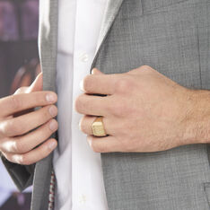 Chevaliere Plaque Or Tom Carree