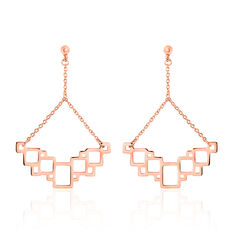 Boucles D'Oreilles Acier Rose Geometriques