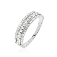 Bague Or Blanc Luxia Pavage Oxyde