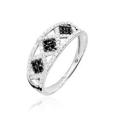 Bague Or Blanc Lexie Losanges Diamants