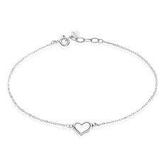 Bracelet Argent Rhodie Melanie Coeur - Bracelets cha&icirc;nes Femme | Marc Orian
