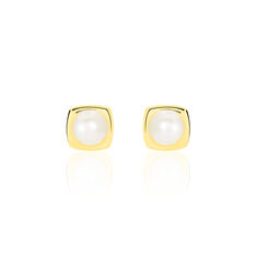 Boucles D'Oreilles  Or Jaune Et Perles