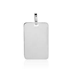 Pendentif Argent Rhodie Plaque Rectangle - Pendentifs Famille | Marc Orian