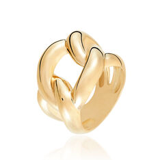 Bague Plaque Or Maillon